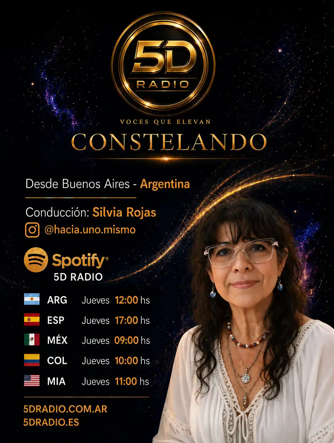 Constelando, programa conducido por Silvia Rojas desde Buenos Aires, Argentina - 5D Radio