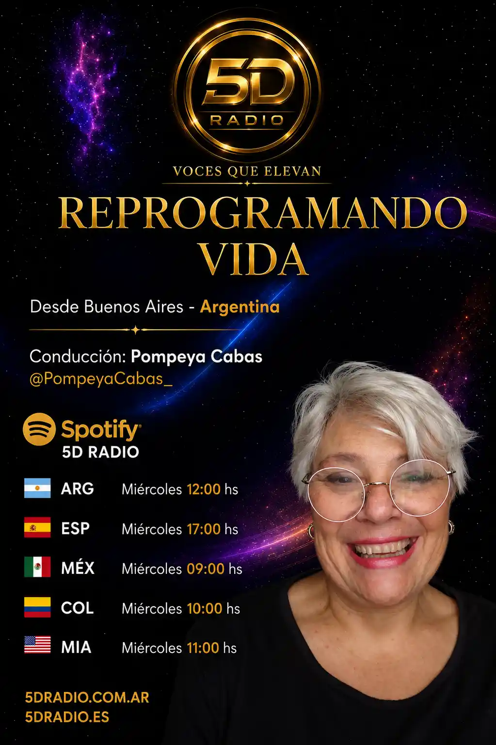 Reprogramando Vida, programa conducido por Pompeya Cabas desde Buenos Aires, Argentina - 5D Radio