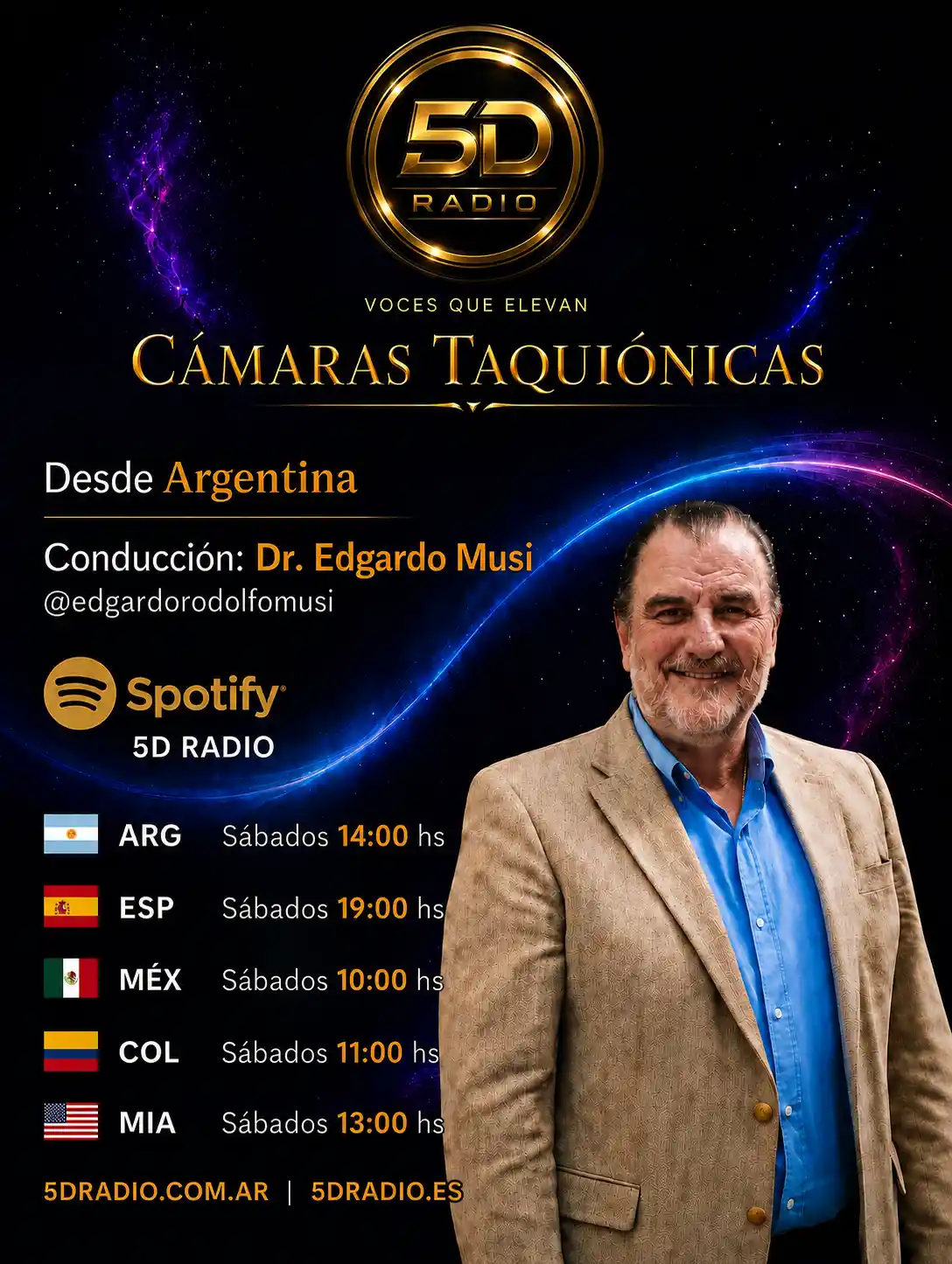 Cámaras Taquiónicas, programa conducido por el Dr. Edgardo Musi desde Argentina - 5D Radio