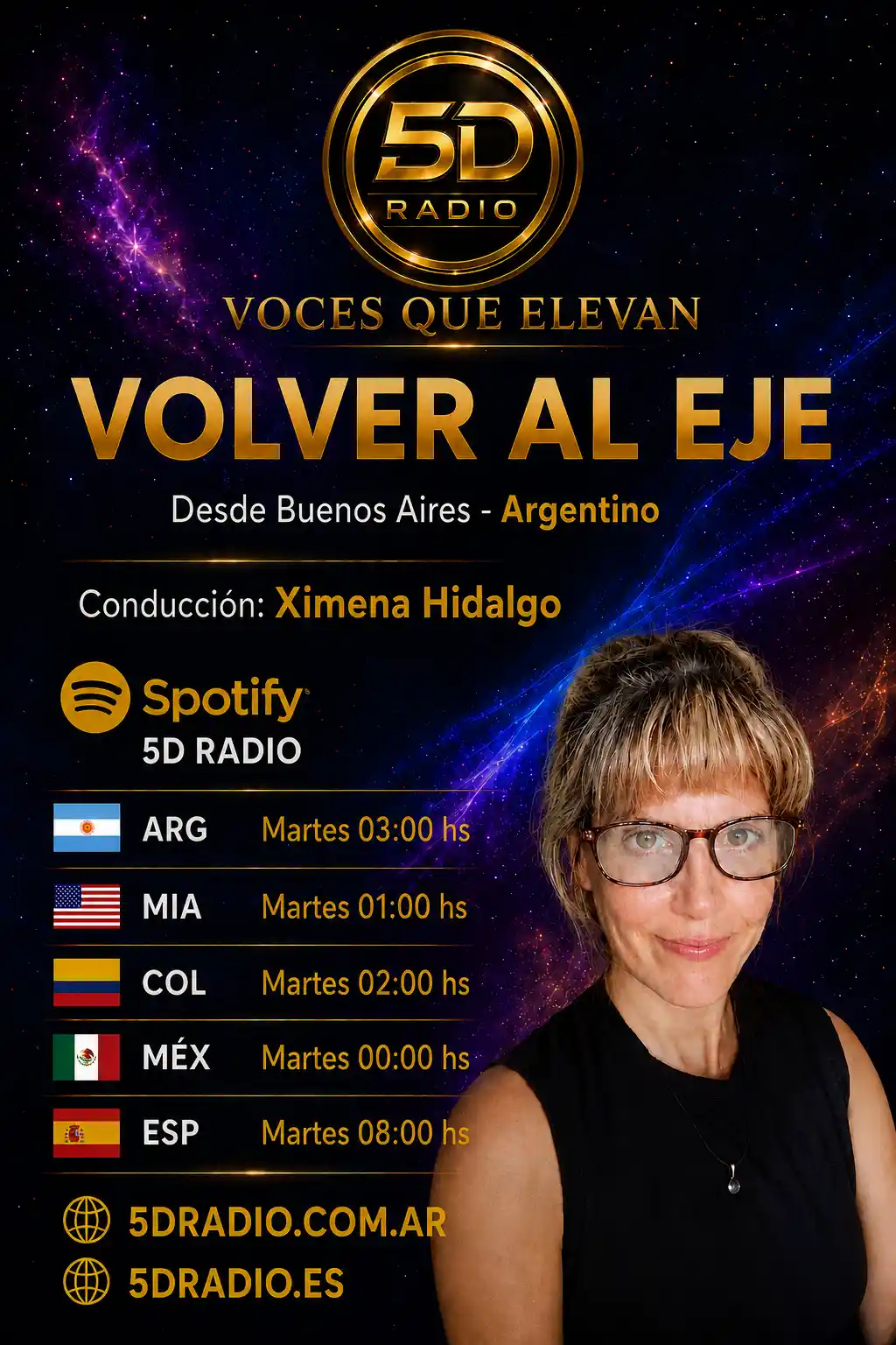 Volver al Eje, programa conducido por Ximena Hidalgo desde Buenos Aires, Argentina - 5D Radio